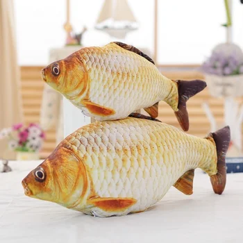 

20/40/60CM Gold Cute plush fish pillow cartoon plush toys stuffed animals cushion toys for kids long pillow Christmas gifts18