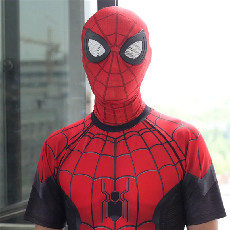 

Cool Spider-Man Far From Home Mask Cosplay Spiderman 3D Digital Print Headwear Balaclava Full Face Props with 3D Eyes Halloween