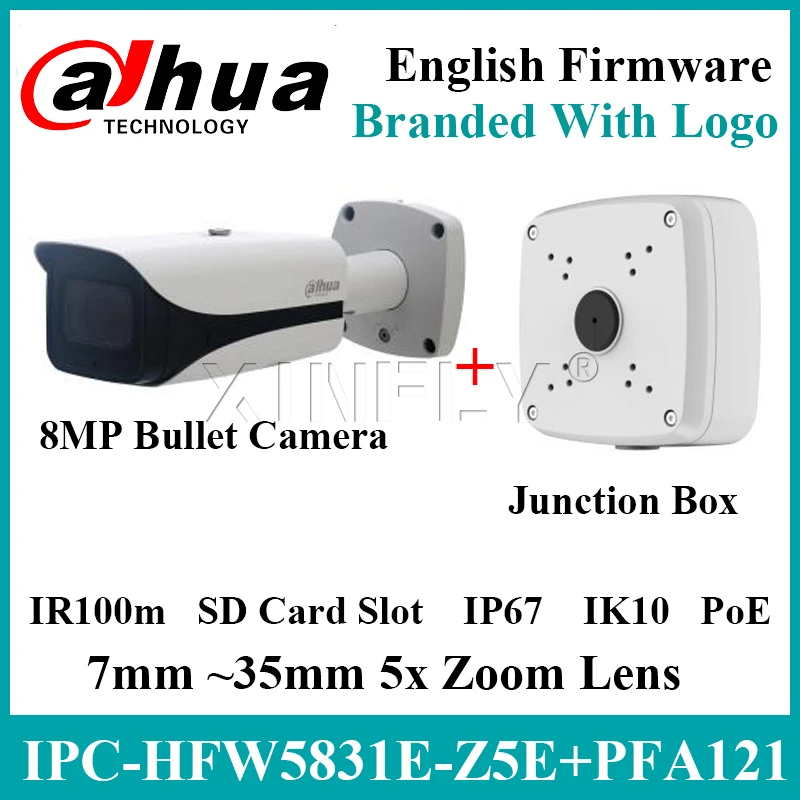 

Dahua IPC-HFW5831E-Z5E 8MP WDR Bullet Network Camera With PFA121 Upgrade IPC-HFW5831E-ZE IPC-HFW4831E-ZE IPC-HDW5831R-ZE