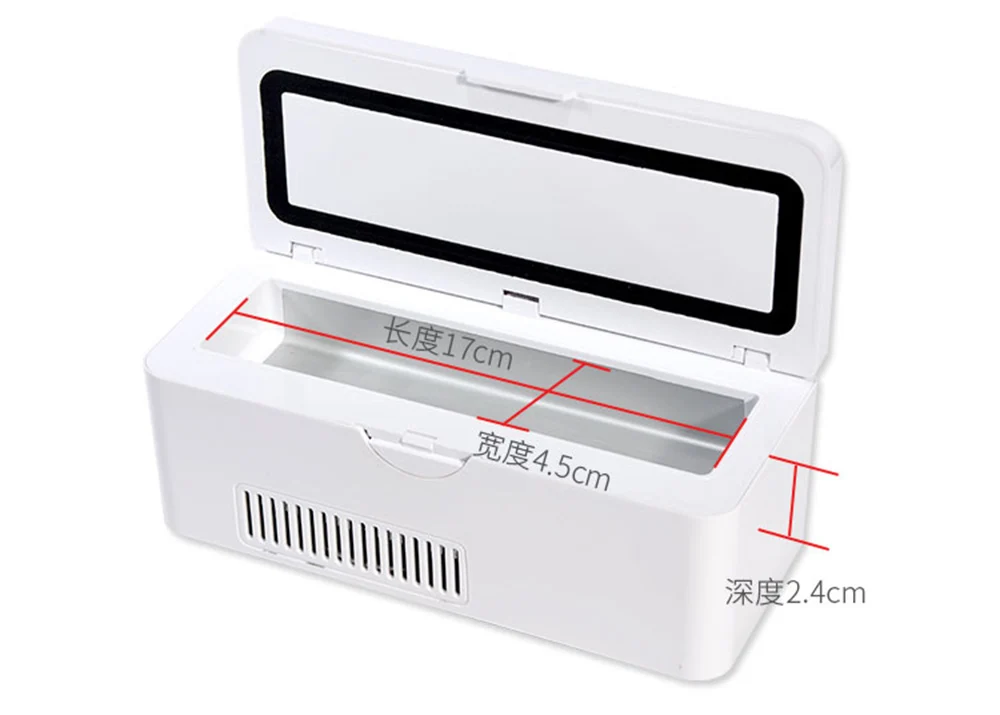

Portable 2-8 Degree Mini Fridge Insulin Cooler Bag Diabetes Bag Insulin Cooler Box Drug Serum Specimen Refrigerator