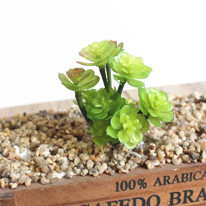 

Green Lotus Artificial Succulent Plant Mini Faux Potted Plants Home Hotel Decor