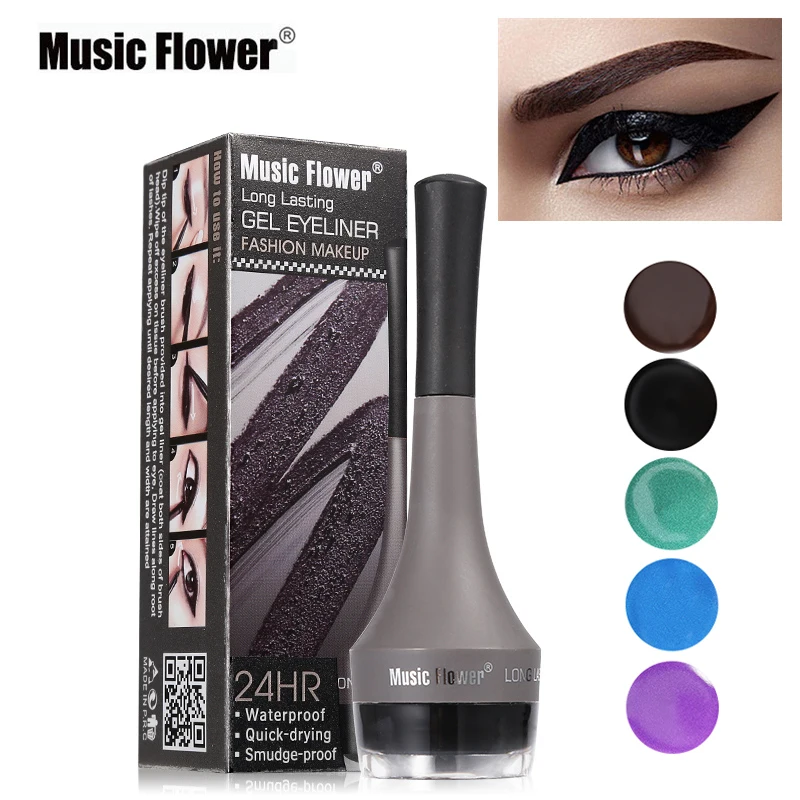 Музыка цветов Марка 5 видов Подводка для глаз гель водостойкий макияж Eye Liner