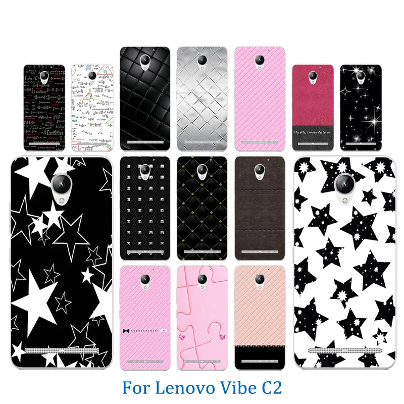 

For Lenovo Vibe C2 Case Cover Soft Silicone Funda For Lenovo C2 K10a40 5.0'' Colorful Pattern Phone Case Transparent Coque
