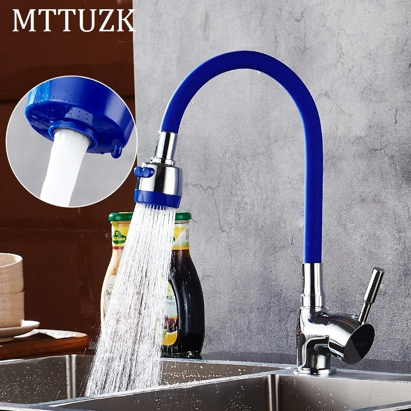 MTTUZK смеситель для кухни из твердой латуни силикагель вращающиеся в любом