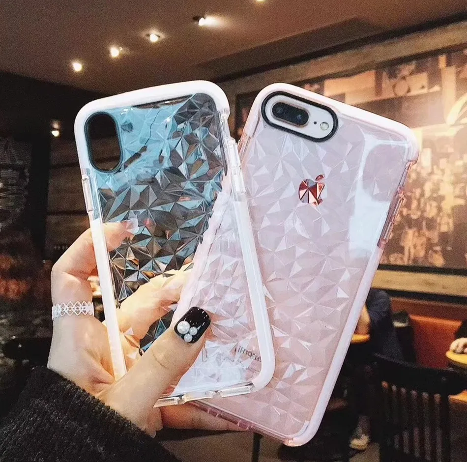 Простая Переливающаяся узор чехол для iPhone X 6 S 7 8 плюс модные мягкие