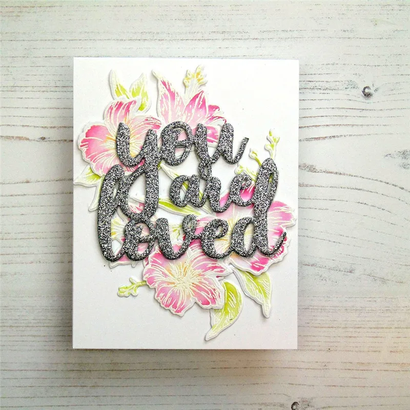 

YaMinSanNiO You Are Loved Words Metal Cutting Dies Scrapbooking Letters Craft Dies Card Making Album Embossing New Dies for 2019