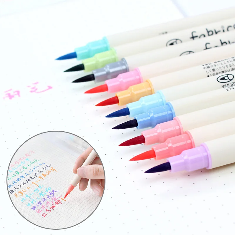 

1pc Fabricolor Write Painting Brush Pen Colored Art Marker Pens Set For Calligraphy Drawing Gift Korean Stationery Art Supplies