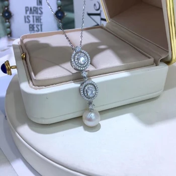 

925 Sterling Silver Necklace Component and Findings Jewelry Settings Mountings Parts for Akoya Edison Pearls, Coral, Jade