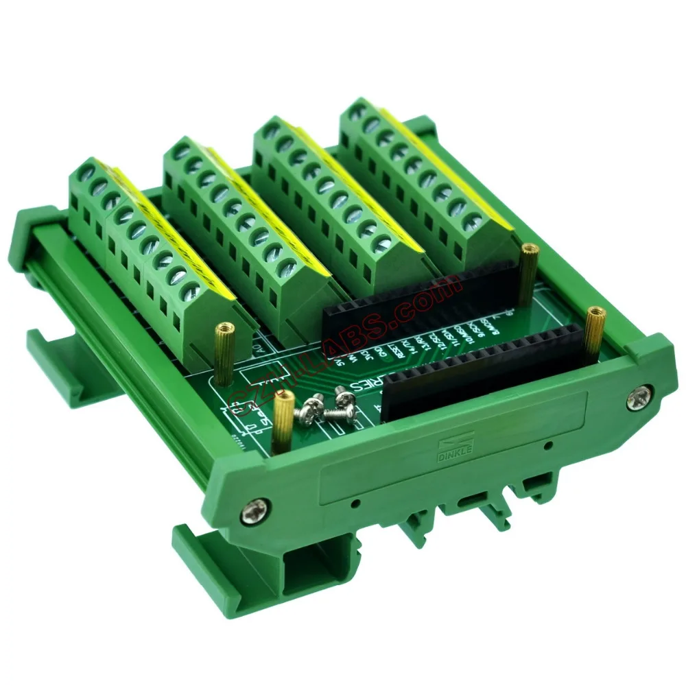 Electronics-Salon DIN Rail Mount RJ50 10P10C 4-Way Buss Board Interface Module.