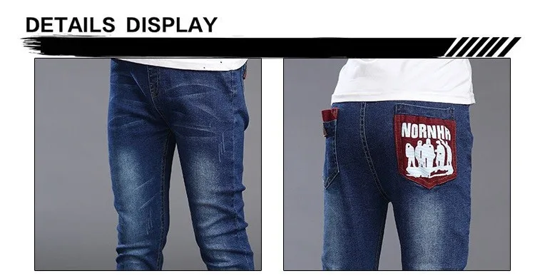 Новинка детская одежда брюки для мальчиков джинсы подходит для детей ростом 100 см до 150 см легкие повседневные брюки для мальчиков брюки синего цвета для детей