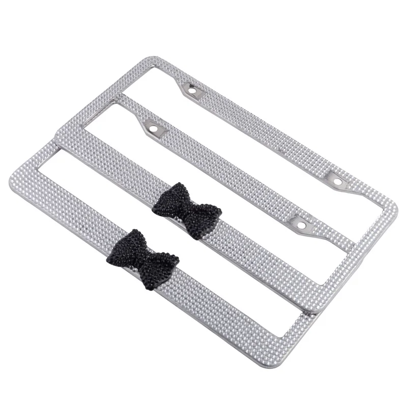 Sdwow 2pcs American Us License Plate Frame Bow Bling Glitter Sdwow 2pcs American Us License Plate Frame Bow Bling Glitter Crystal Stainless Steel Frames Tag Cover Holder In From