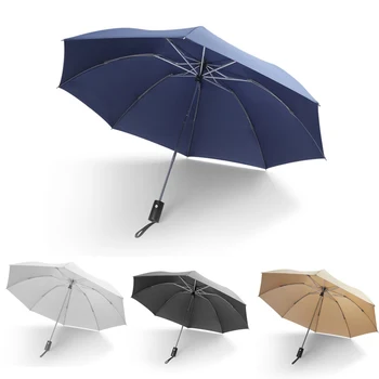 

1Pcs Automatic Reverse Umbrella Folding Dual Purpose Umbrella Rain And Sunshine Three Folding Anti-UV Plus Size Wind Resistance
