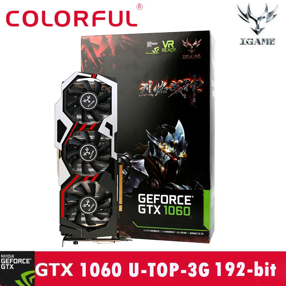 

Colorful iGame GTX1060 U-3GD5 TOP 1594-1809/8008MHz 3G 192bit Gaming Video Graphics Card Expansion Card D.24