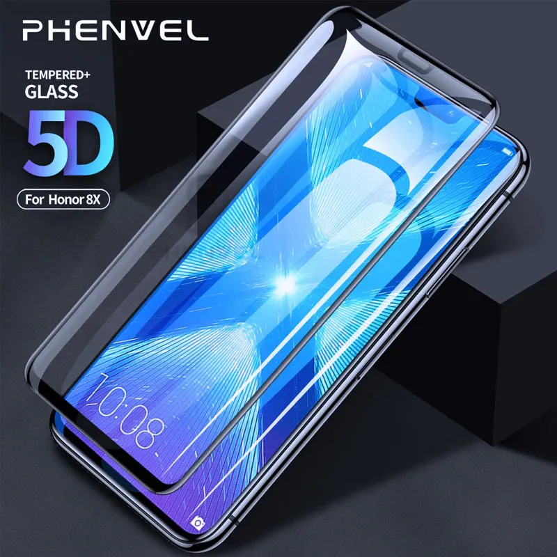 

Oleophobic Glass For huawei honor 8x Screen Protector Full Cover Tempered Glass honor 8x Anti-Explosion Curved 5D Glass