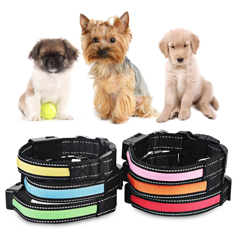 Solar en USB Oplaadbare LED Halsband Night Flashing Veiligheid Pet Hond Led Solar Halsbanden Voor Honden Megadierenshop