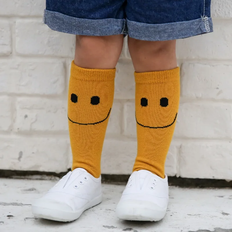 

Smile Sunshine Pattern Knee socks for children baby boys long sock cotton blend kids girls knee socks school spring/autumn 2017