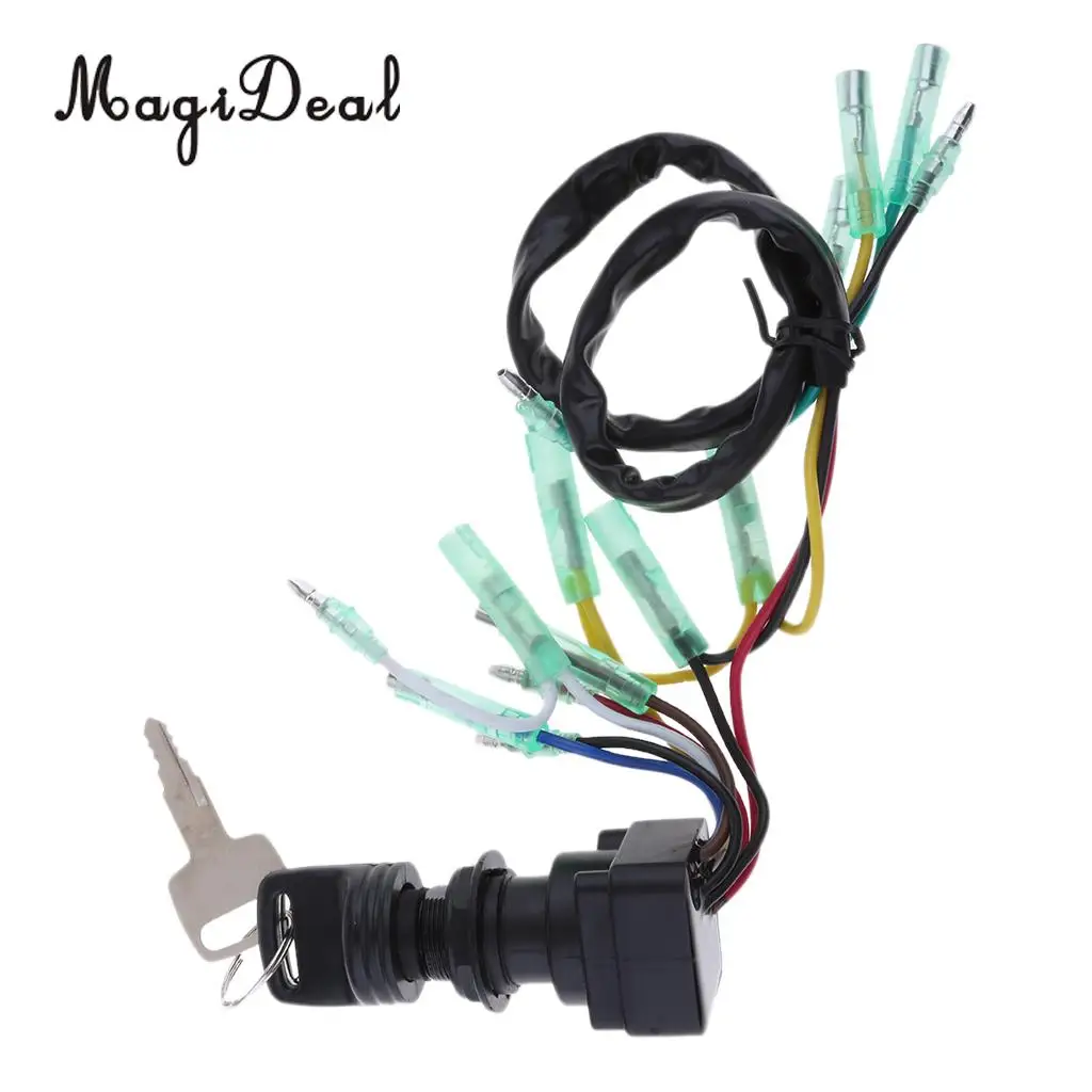 MagiDeal Marine Boat Outboard Motor Engine Ignition Switch Assembly with 2 Keys for Flatable Fishing Canoe Kayak Boat Dinghy
