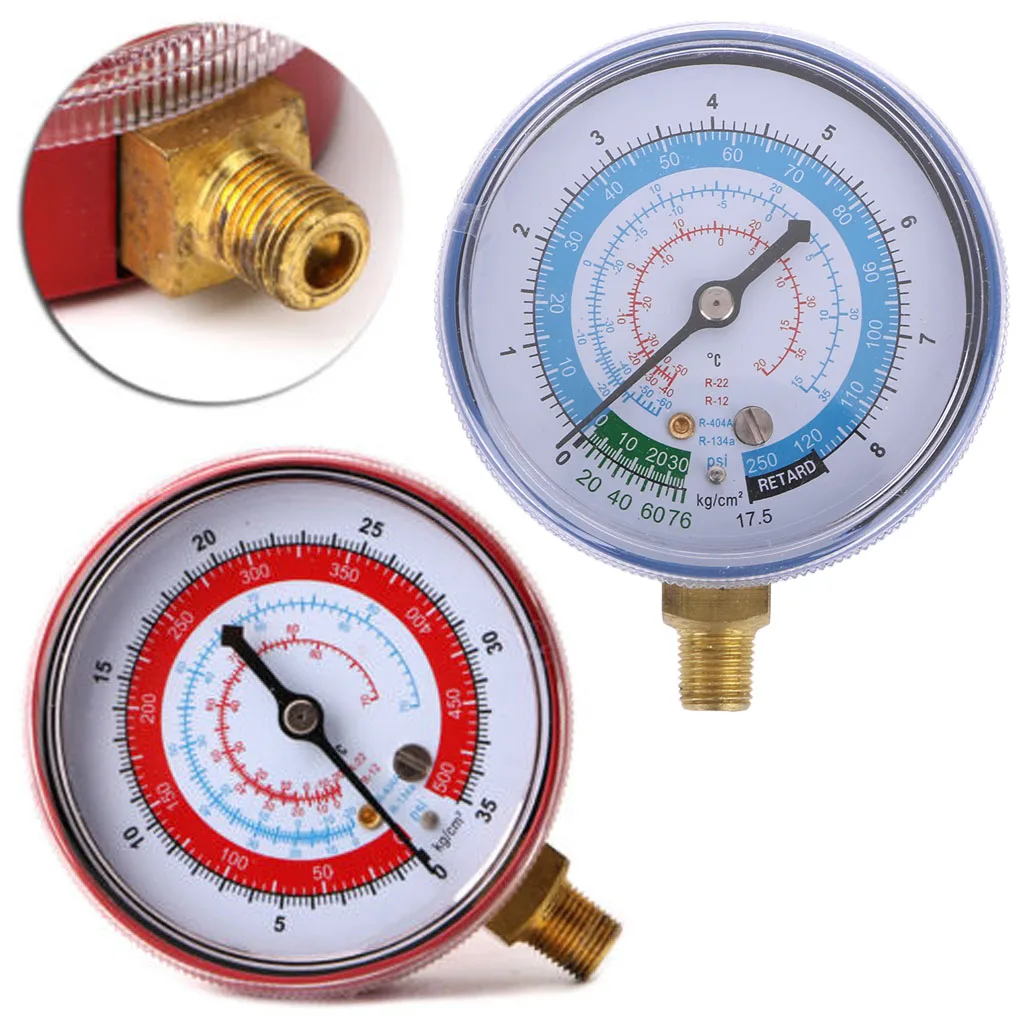 

Blue Air Conditioner R404 R134A R22 Refrigerant Low Pressure Gauge PSI KPA