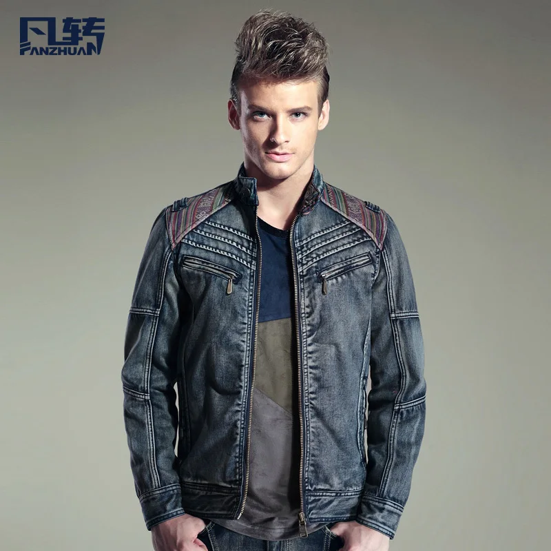 denim jacket no collar mens