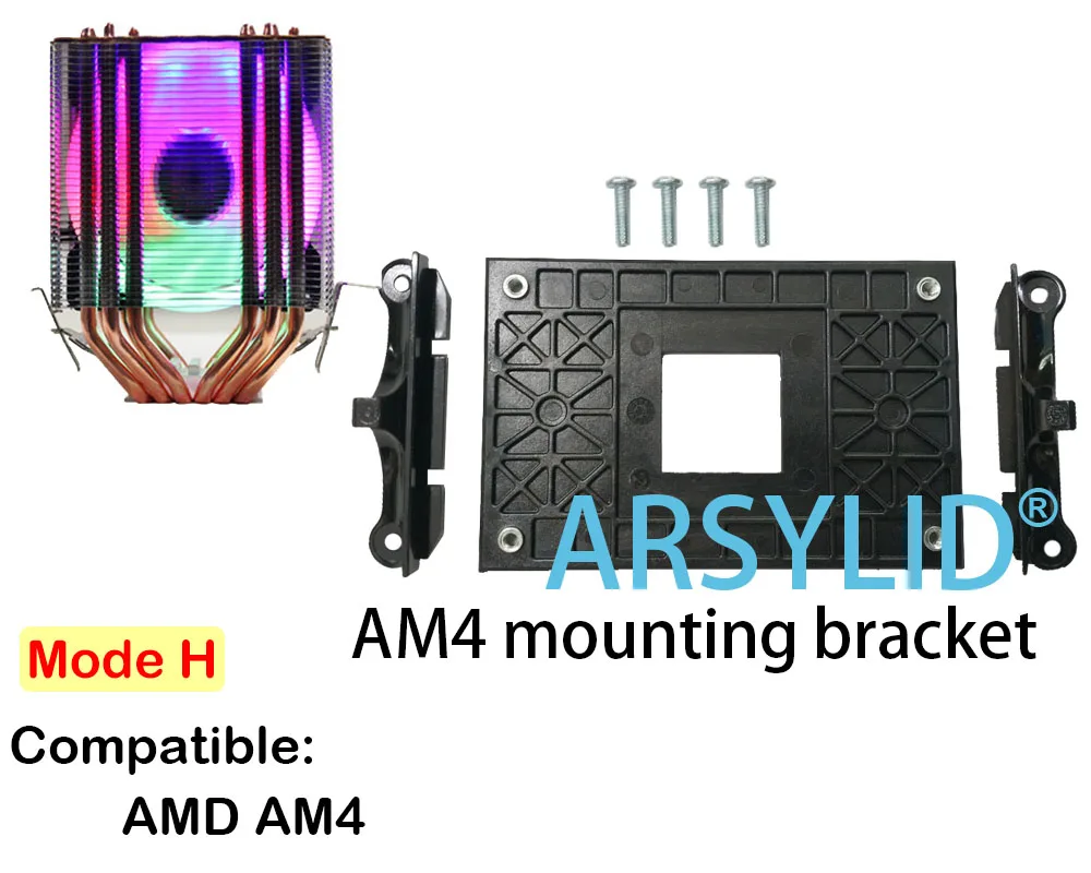 ARSYLID CN-609 6 heatpipe dual-tower cooling RGB 4pin PWM вентилятор кулер для процессора LGA775 115X1366 2011 AM3 AM4 9 см вентилятор Поддержка Intel AMD