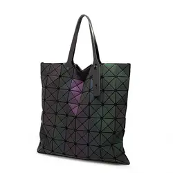 Световой мешок Для женщин геометрия Алмазный тотализатор сумка для Для женщин Лазерная Обычная складывающиеся сумочки голограмма сумки
