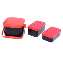 2 отделения рыболовная коробка Многофункциональная Пластиковая червь земляной приманки приманка для ловли карпа рыболовные снасти аксессуары 3 размера