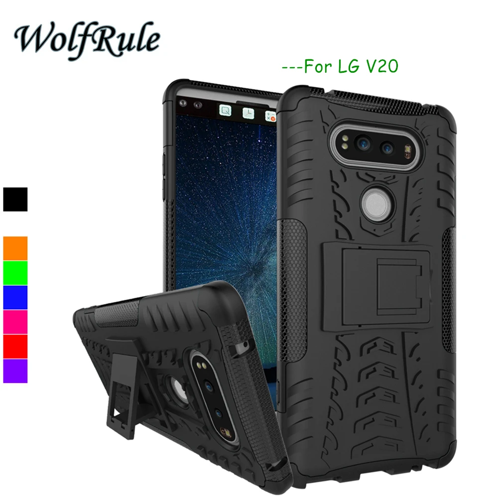 

sFor Phone Case LG V20 Cover WolfRule ShockProof Silicone Armor Holder Case For LG V20 Case LGV20 F800 H990ds F800L V 20 <