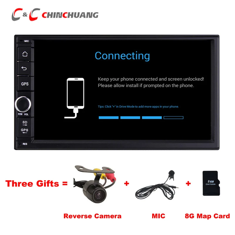 

Free Mic and Camera ! Android 6.0 Universal Car Head Unit Radio Tape Recorder Multimedia DVD Player GPS WiFi, Support OBD DAB+