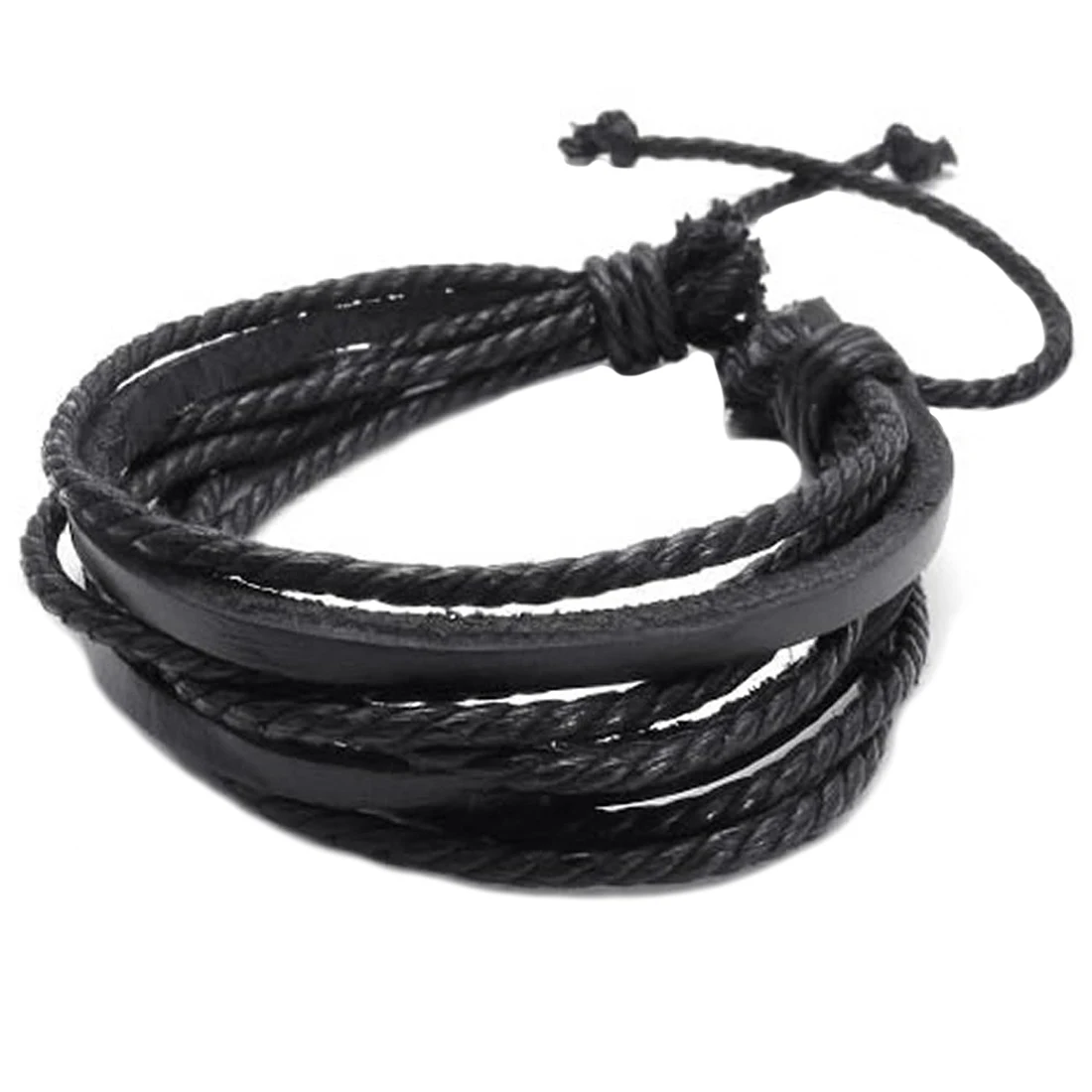 Jewellery Mens Womens Leather Rope Bracelet Adjustable 20.5 22cm Surfer