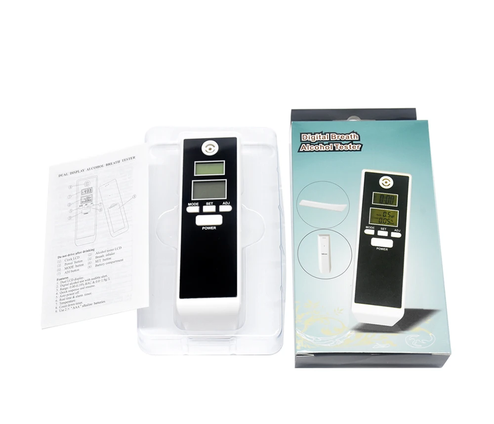CDEN Профессиональный мини полиция алкоголь тестер дыхательный детектор алкоголя со спинкой-светильник ЖК-дисплей Дисплей 5 Мундштуки PFT661S