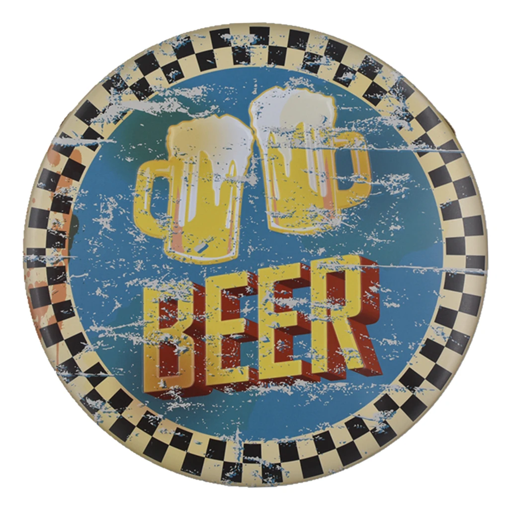 Cocktail Mojito Wine Drink Vintage Metal Tin Sign Wall Art Decor House Homer Metal Paintings Wall Plaque Round Bar Decoration 