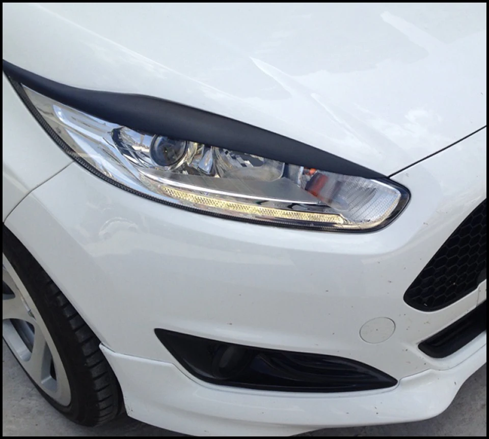 Волокно стекло автомобиля брови для Ford Fiesta 2013- год MK8 FRP матовый черный праймер лампа век передняя фара крышка наклейка