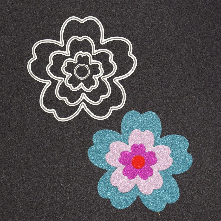 

New Flower Circle Metal Cutting Dies Set for Scrapbooking Die Cut Paper Card Diy Die Cutter