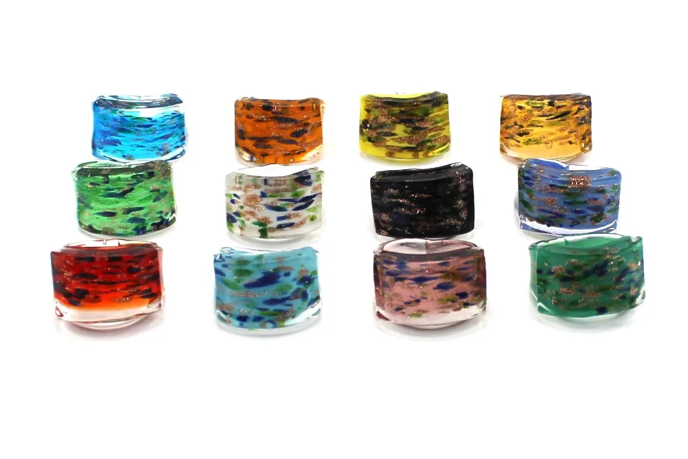 

Fashion 12 PCS/Lot Randomly Mixed Coloured Glaze Rings Murano Glass Ring for Women Wholesale Free Shipping
