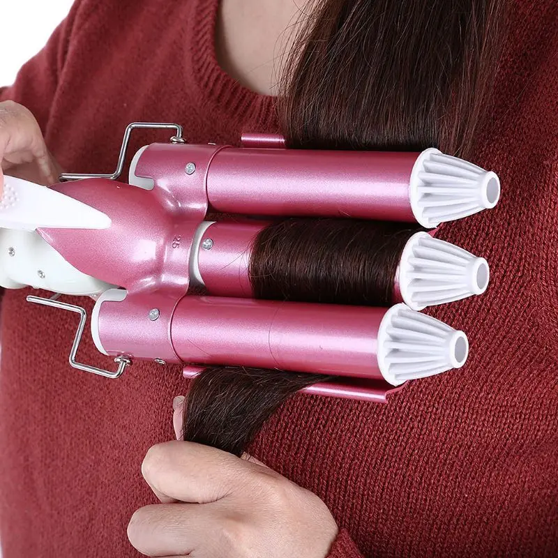 

Professional Hair Curling Iron Ceramic Triple Barrel Hairs Curler Irons Wave Waver Styling Tool EU Plug