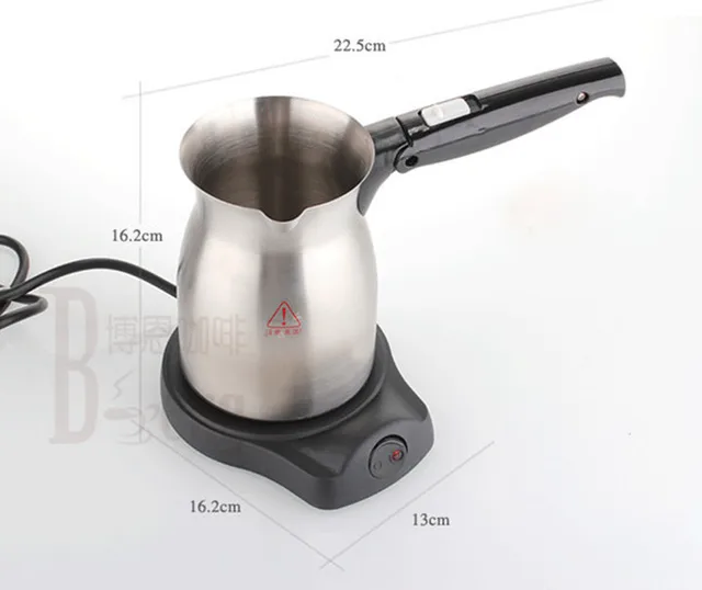 Turkish Coffee Pot Electric Household Makers 600ml Stainless Steel Heating Milk Cup Hot Turkish Coffee Pot Electric Household Makers 600ml Stainless Steel Heating Milk Cup Hot