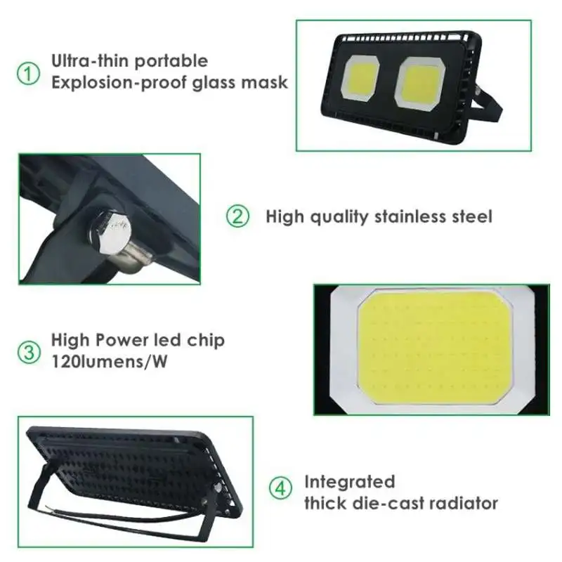 SZYOUMY 100 W 200 300 COB Светодиодный прожектор теплый белый/белый Водонепроницаемый IP65