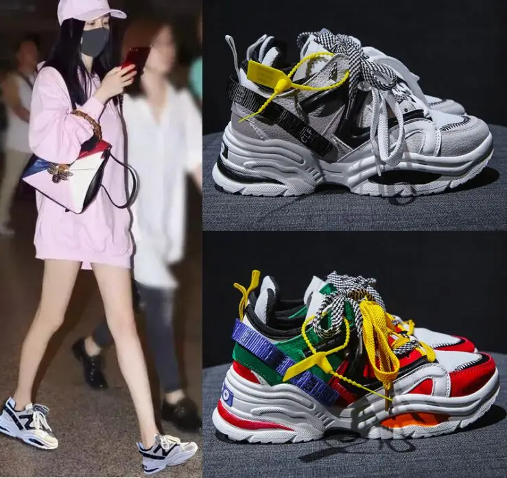 Women Sneakers Thick Sole Women Shoes Ladies Platform Shoes Chunky Sneakers Chaussures Femme Dad Shoes Women Vulcanize Shoes