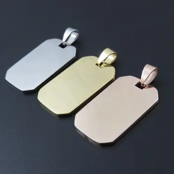

22x34mm 3Colors Octagon Stainless Steel Dogtags Necklace Pendant, Polished Smooth Dog tags Pendant, Fashion Gift Jewelry
