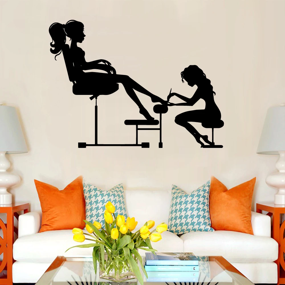 Beauty Salon Wall Stickers Vinyls Art Wall Decor For Nail Salon Decoration Removable Decal Murals Wallpaper