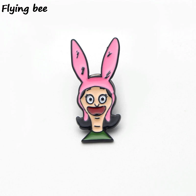 Flyingbee Bob's Burgers Эмаль Булавка для одежды сумки значок для рюкзака Брошь Личность рубашка нагрудные булавки X0207