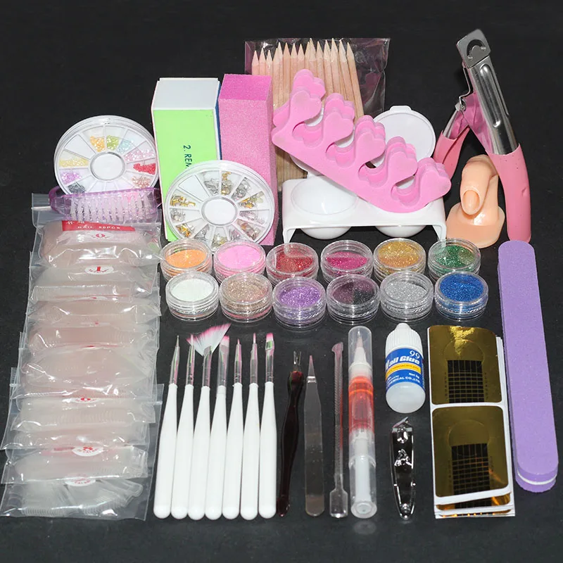 Acryl Nails Acrylic Powder Set 120ml Acrylic Liquid Tips Glitter Deco