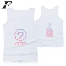GOT7 летняя майка с бретелями хит-хоп с О-образным вырезом Повседневное хлопковые рубашки в Корейском стиле Kpop жилетка без рукавов в стиле Харадзюку хип хоп футболки GOT7