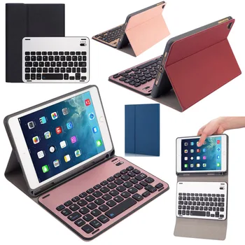 

Russian/Hebrew/Spanish Aluminium Wireless Bluetooth Keyboard Stand Leather Smart Cover Case For Apple iPad Mini 5 4 Mini5 Mini4