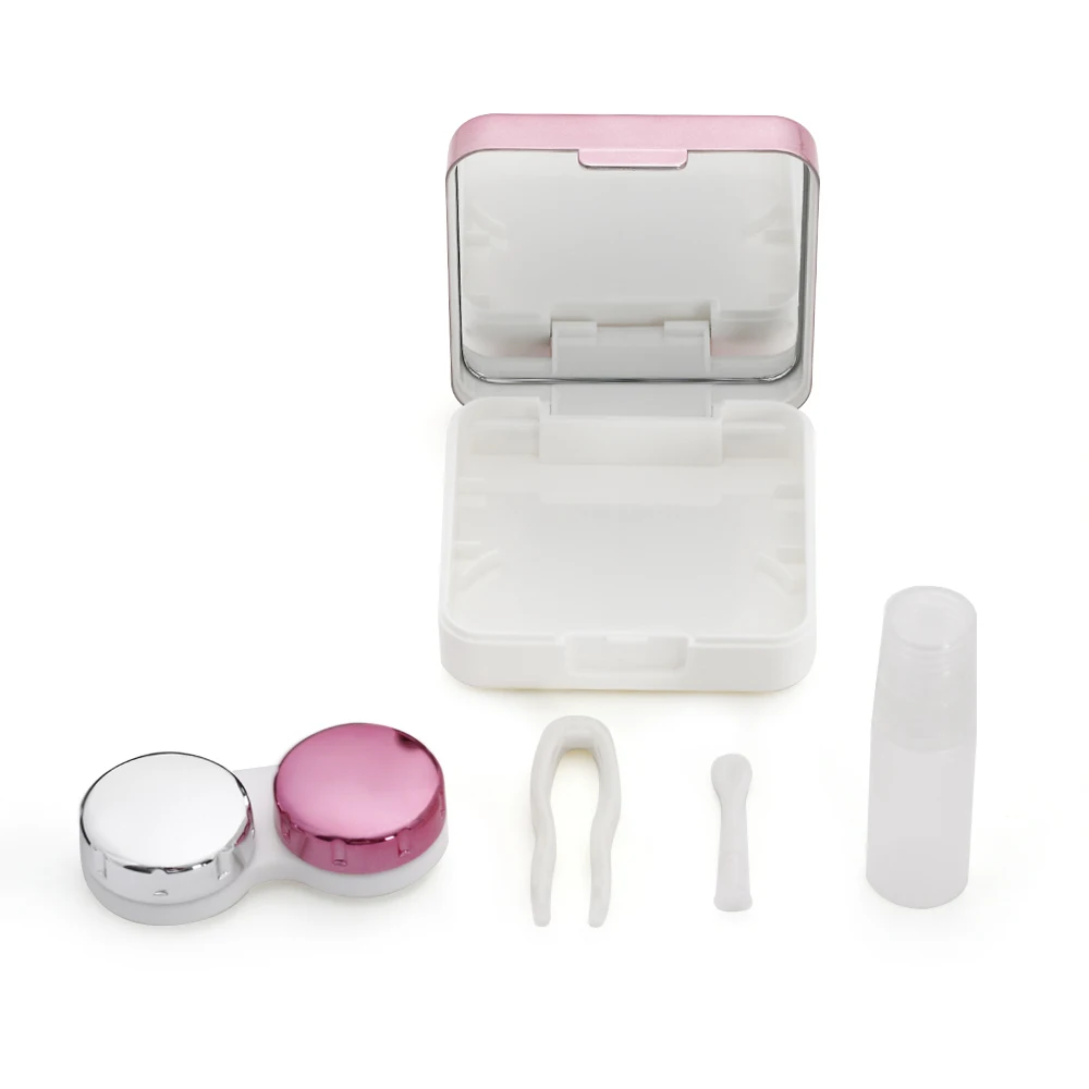 

2018 1Pcs ABS Plastic square mirror cover colorful contact lens case Travel Container Holder Storage Soaking Box Case Hot Sale