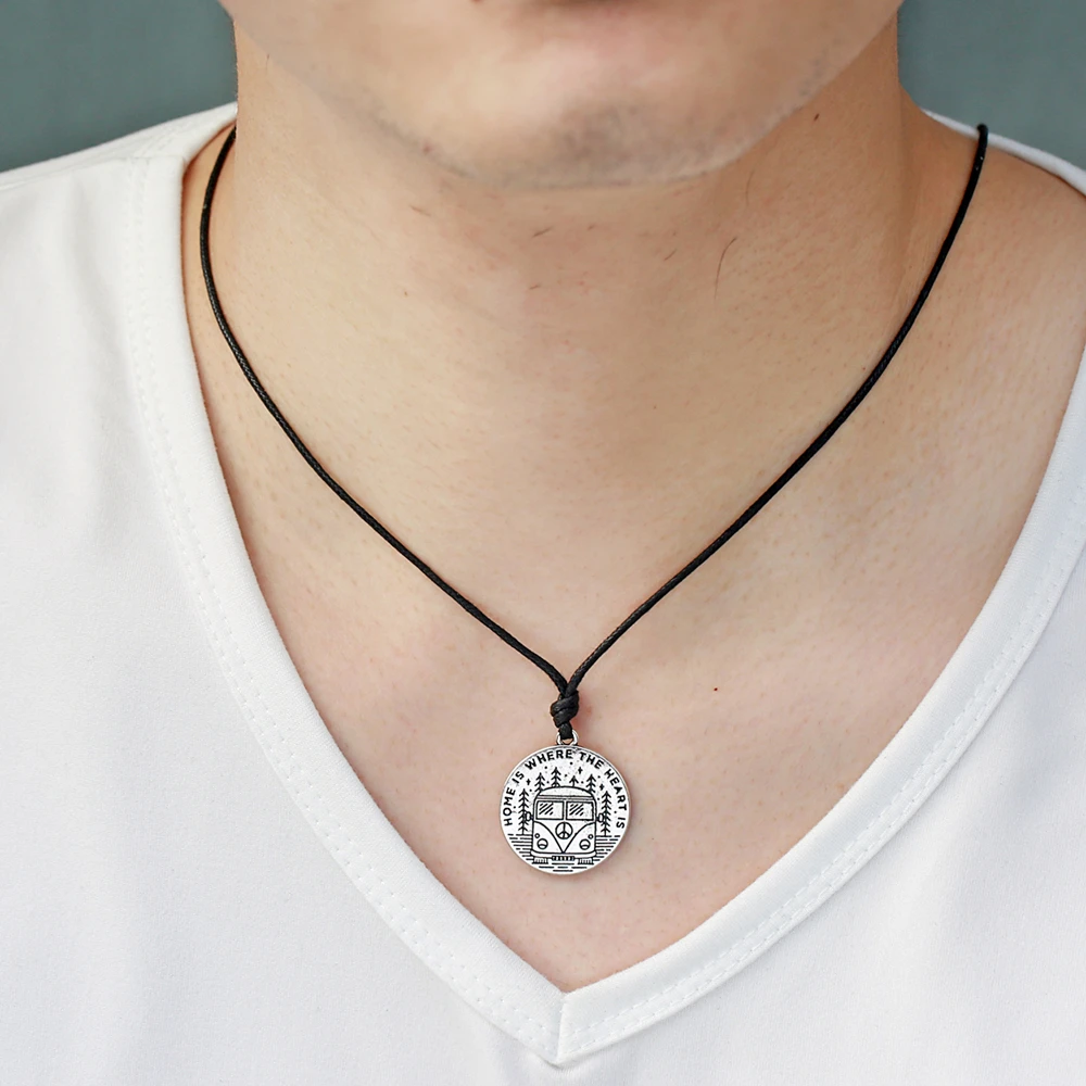 Ожерелье с круглой подвеской гравировкой в виде сердца|gifts for family|pendant necklaceround pendant