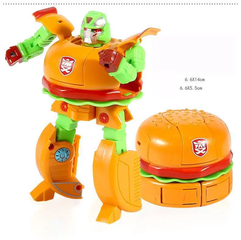 Hamburger Robot Action Figure Transformation Toy for Kids Boys Funny Toys