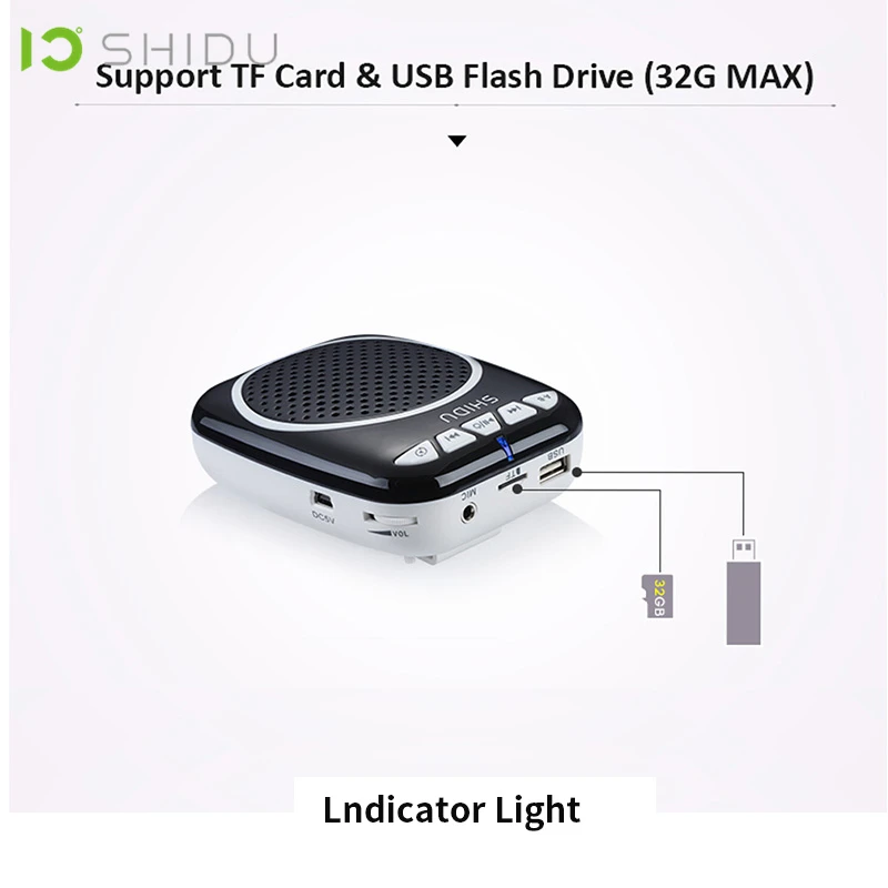 SHIDU UHF мини аудио динамик громкий беспроводной портативный усилитель звука USB