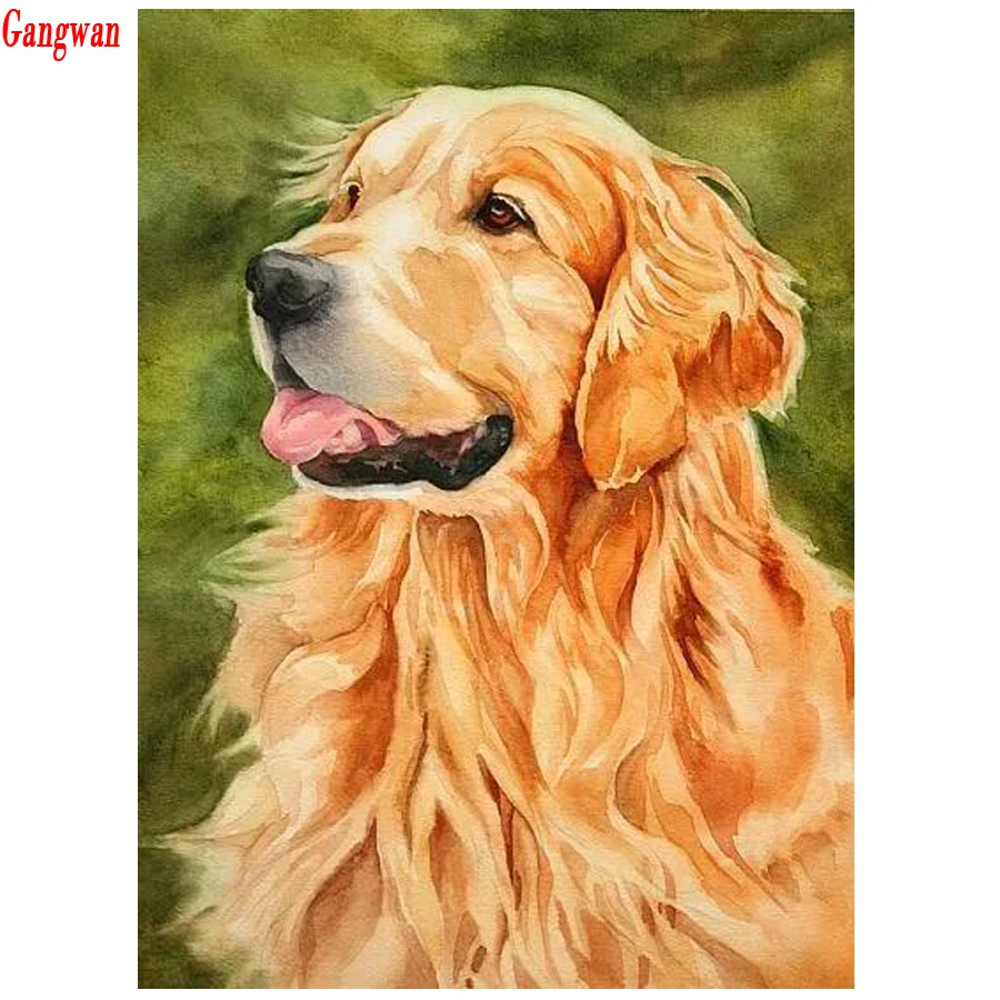 Diamond Embroidery,Full,Diamond Painting,Cross Stitch,Golden retriever dog,5D,round,square,Rhinestone,Mosaic,decoration,sticker
