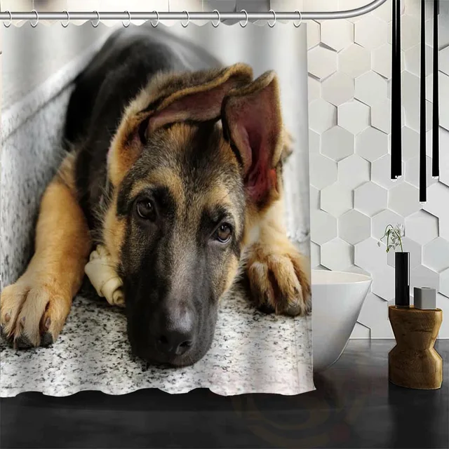 Best Nice Custom German Shepherd Dog Shower Curtain Bath Curtain
